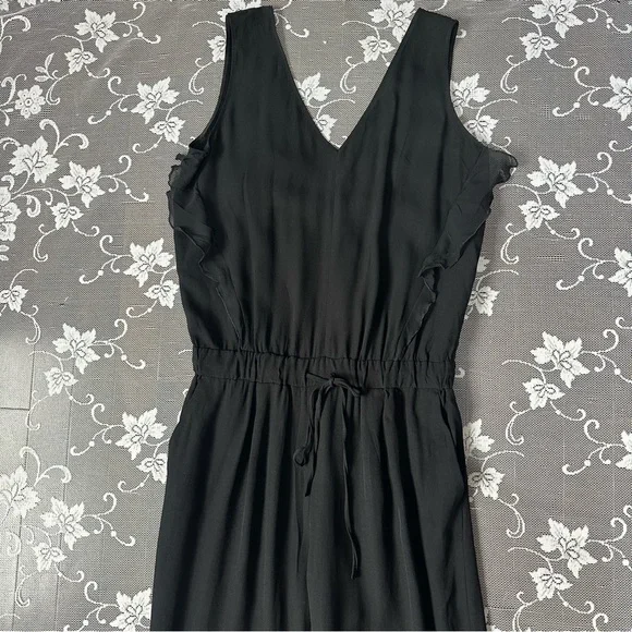 Iris & Ink Black Ruffle Jumpsuit - Picture 2 of 16